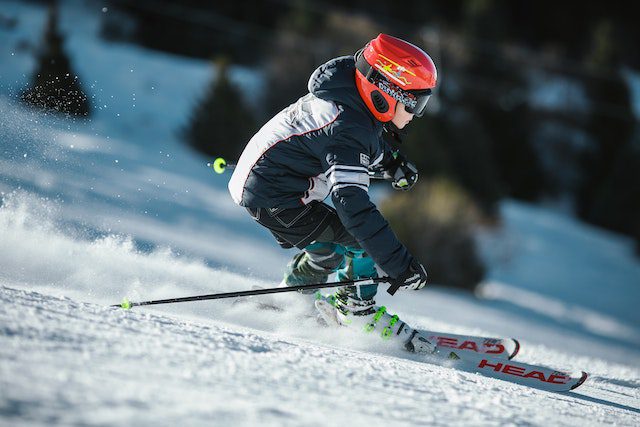 A man ice skiing 