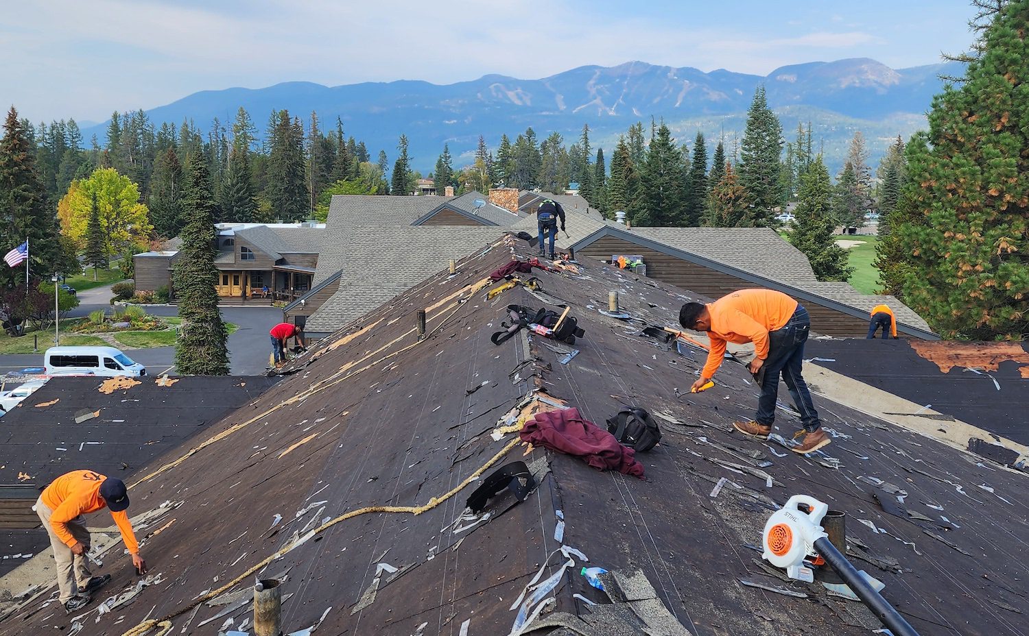 roof replacement in process