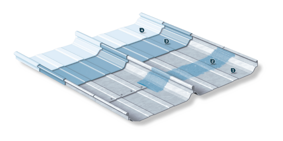 Fluid Applied Roofing application on Metal